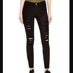 FRAME Denim "Le Skinny de Jeanne" Distressed Jeans
